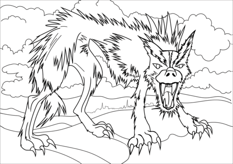 Black Dog Coloring Page